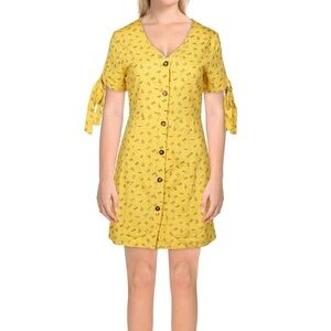 NWT After Market Yellow Bees 100% Cotton large Honey & Flowers spring Dress